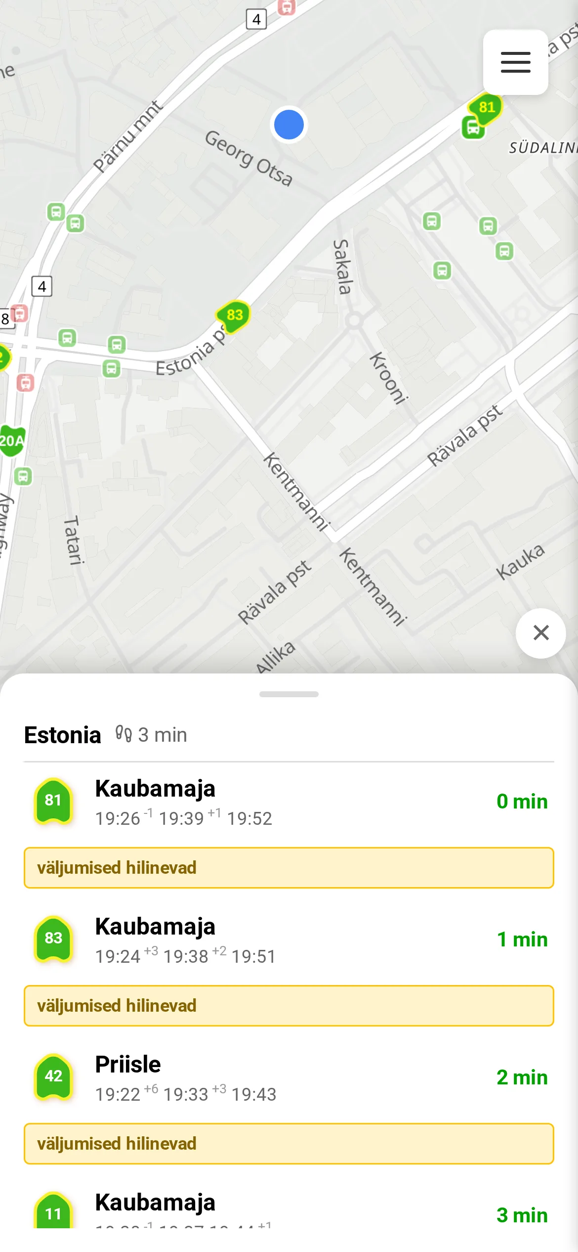 Info peatuse kohta